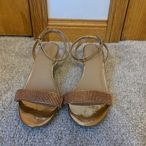 Rose gold high heel sandal